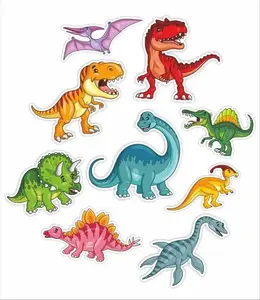Window Decorations LearnHow Dinozaury 01 — double-sided window stickers, set of 9