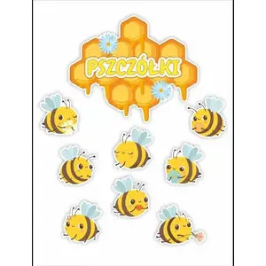 Decoration set LearnHow model 499726 — group of bees, 9 pieces