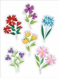 Window decorations double-sided LearnHow Kwiaty 02 set of 6 – decorative floral window stickers