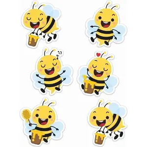 Window double-sided decorations LearnHow Pszczoły 01 set of 6 – decorative window stickers