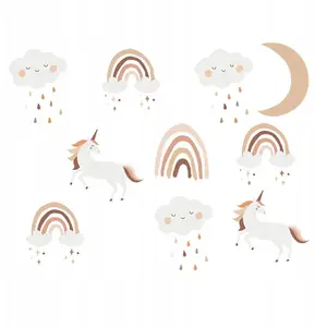 Наклейки на стену ROOM Decor SIPO-WS63048 — радуга и единорог, декоративные стикеры