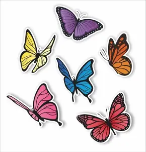 Window Decorations Double-sided LearnHow Motyle 02 set of 6 — ornamental butterflies for windows