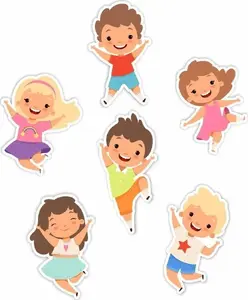 Window Decorations double-sided LearnHow - Cheerful Children set of 6