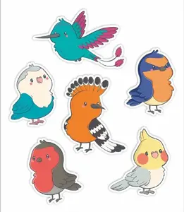 Window decorations LearnHow Ptaszki 02 double-sided set of 6 – decorative bird stickers for windows