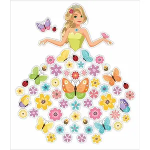 Window decorations set LearnHow Pani Wiosna, double-sided paper cutouts, 58 pieces