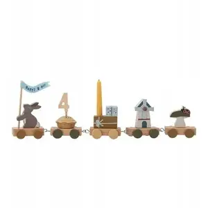 Decorative Birthday Train - Bloomingville MINI Alfi (model 82049943) wooden table ornament