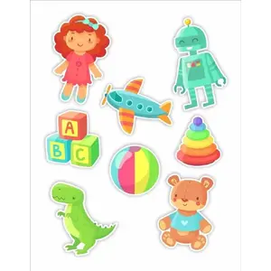 Window Decorations LearnHow - Double-sided Toy Motifs, set of 8