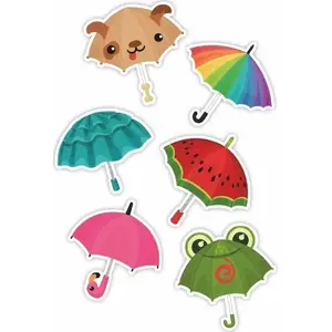 Window Decorations LearnHow Parasols 01 double-sided set of 6