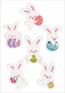 Window Double-Sided Decorations LearnHow - Bunny Cutouts, Pack of 6