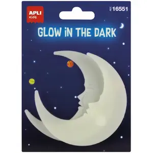 Glow-in-the-dark stickers Apli moons, pack of 2, phosphorescent decorative decals