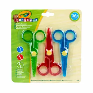 Ножницы безопасные набор Crayola Mini Kids — 3 шт., детские для фигурной вырезки, вес 80 г