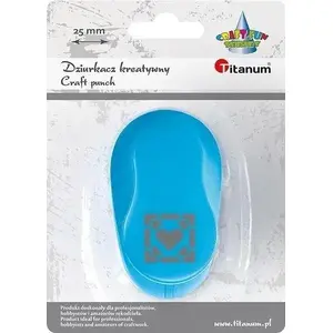 Hole Puncher Titanum 25 mm Heart in Frame — craft hole punch, decorative heart-shaped punch, 25 mm