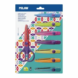Craft scissors set Milan 14930908 — 9-piece figure-cut stationery scissors, multicolour