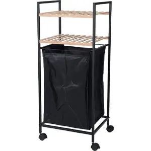 Корзина для белья Bathroom Solutions 50L, чёрная — объём 50 л, съёмный вкладыш