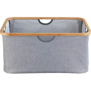 Корзина для белья Bahari складная 50 л, 54 x 36 см, бамбук серый