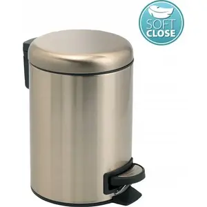 Veļas atkritumu spainis Sourcing POTTY PEDAL BIN 5 L matēti zelta — pedāļa 5 L trauks