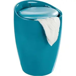 Корзина для белья и табурет для ванной Wenko Candy 2-в-1 20 л, 50,5 см, ABS, бензиново-синий