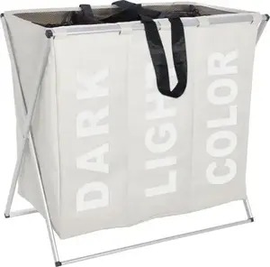 Laundry basket No name Trio 130 L polyester/aluminium beige