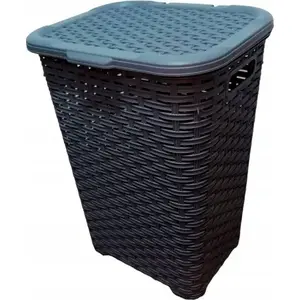 Корзина для белья Katex RATTAN 45 л — плетёная пластиковая корзина, объём 45 л