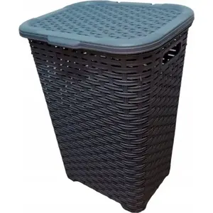 Katex laundry bin RATTAN 60 L, ash, 435×337×602 mm