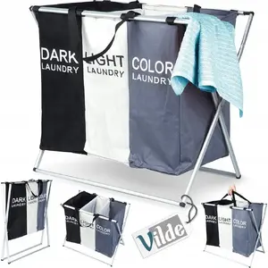 Laundry Basket Vilde three-compartment foldable 105 L