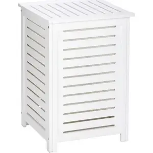 Корзина для белья Wenko Oslo деревянная 45 x 65 см белая, 2 части