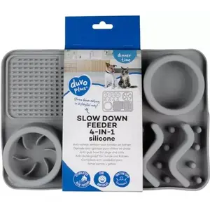 Миска замедляющая Duvo+ 4в1 серая 125 мл, 30×20×4 см