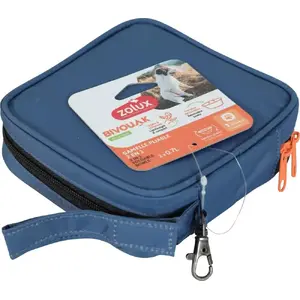 Foldable 2-in-1 Dog Bowl ZOLUX BIVOUAK 2×700 ml, blue