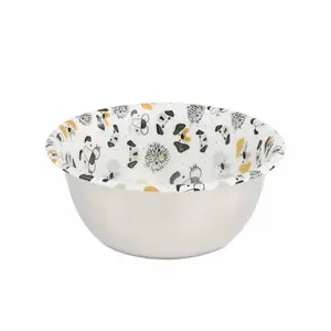 Stainless Steel Enamel Dog Bowl Barry King BK-18381, 470 ml, DOG FACES pattern