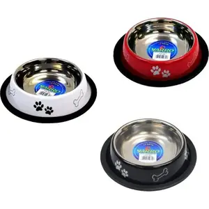 Металлическая миска с резиновым основанием 22 см, Yarro International MISKA METALOWA NA GUMIE MAL/KOSTKI 22cm