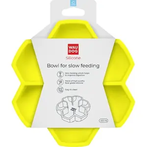 Силиконовая замедляющая миска Collar WAU DOG 450 мл, жёлтая