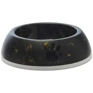 Suņu bļoda Savic Delice 3 Marble, plastmasa 1,2 l, melna/zelta