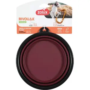 Складная миска для собак ZOLUX BIVOUAK 1 л красная - складная походная миска