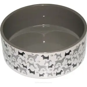 Ceramic dog bowl by Yarro International, model Y2715, diameter 12.5 cm, height 4.5 cm