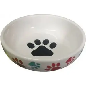 Ceramic Pet Bowl Yarro International – paw print design, 14 x 4.5 cm