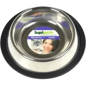 Metāla bļoda mājdzīvniekam ar gumijas pamatni LUPI PETS 0,23 l — modelis 003540