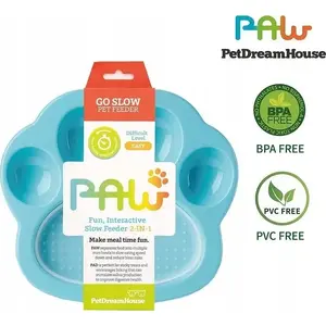 Pet Dream House Paw 2in1 Mini Blue Easy — домик и кормушка для мелких животных, компактный 2-в-1