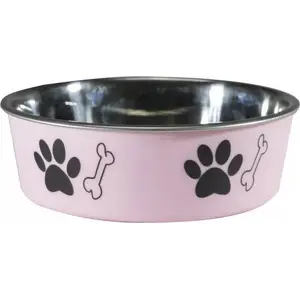 Non-slip Printed Pet Bowl Barry King M size 0.45 L pink