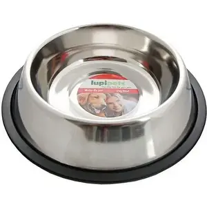 Metāla bļoda mājdzīvniekam ar neslīdošu gumijas pamatni LUPI PETS 2,7 l, modelis 003914