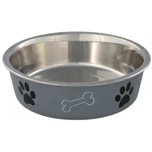 Trixie TRIXIE 25244 stainless steel dining bowl, grey, Ø 21 cm