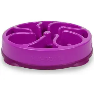 Outward Hound Fun Feeder Mini violeta — lēnas barošanas trauks mazajiem suņiem un kaķiem