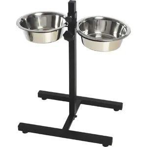 Кормушки Sourcing двойная миска с регулир. металлической подставкой Hoppy 2 x 4,7 л