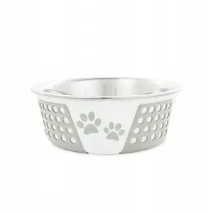 Миска Pets Collection из нержавеющей стали, антискользящая, с отпечатком лапы, 17 см, 900 мл