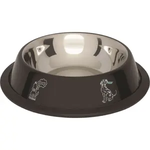 Миска Barry King BK-18274, 1,8 л, резиновое дно, цветная печать, чёрная