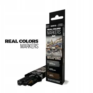 Markers set Gimmik AK Interactive RCM103 - Weapons (3) – acrylic paint markers for scale models