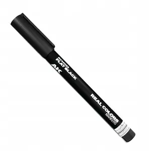 Marķieris Gimmik AK Interactive Real Colors RCM033 Flat Black — krāsu marķieris mēroga modeļiem un miniatūrām