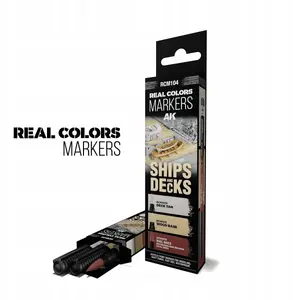 Марķeru komplekts Gimmik AK Interactive RCM104 — Real Colors Markers, Ships & Decks (3 krāsas)
