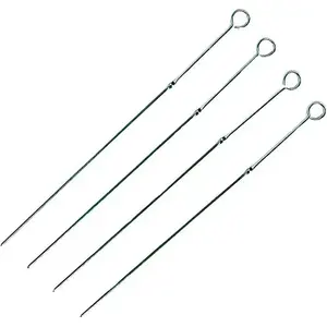 Skewers set, Master Grill MG105, 4 chromed metal skewers, 38 cm length