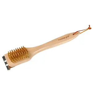 Grill cleaning brush Master Grill MG229 with metal bristles and long handle for barbecue grates