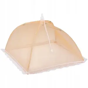 Mosquito net food cover ALPINA 35x35x22 cm — orange, collapsible picnic food tent